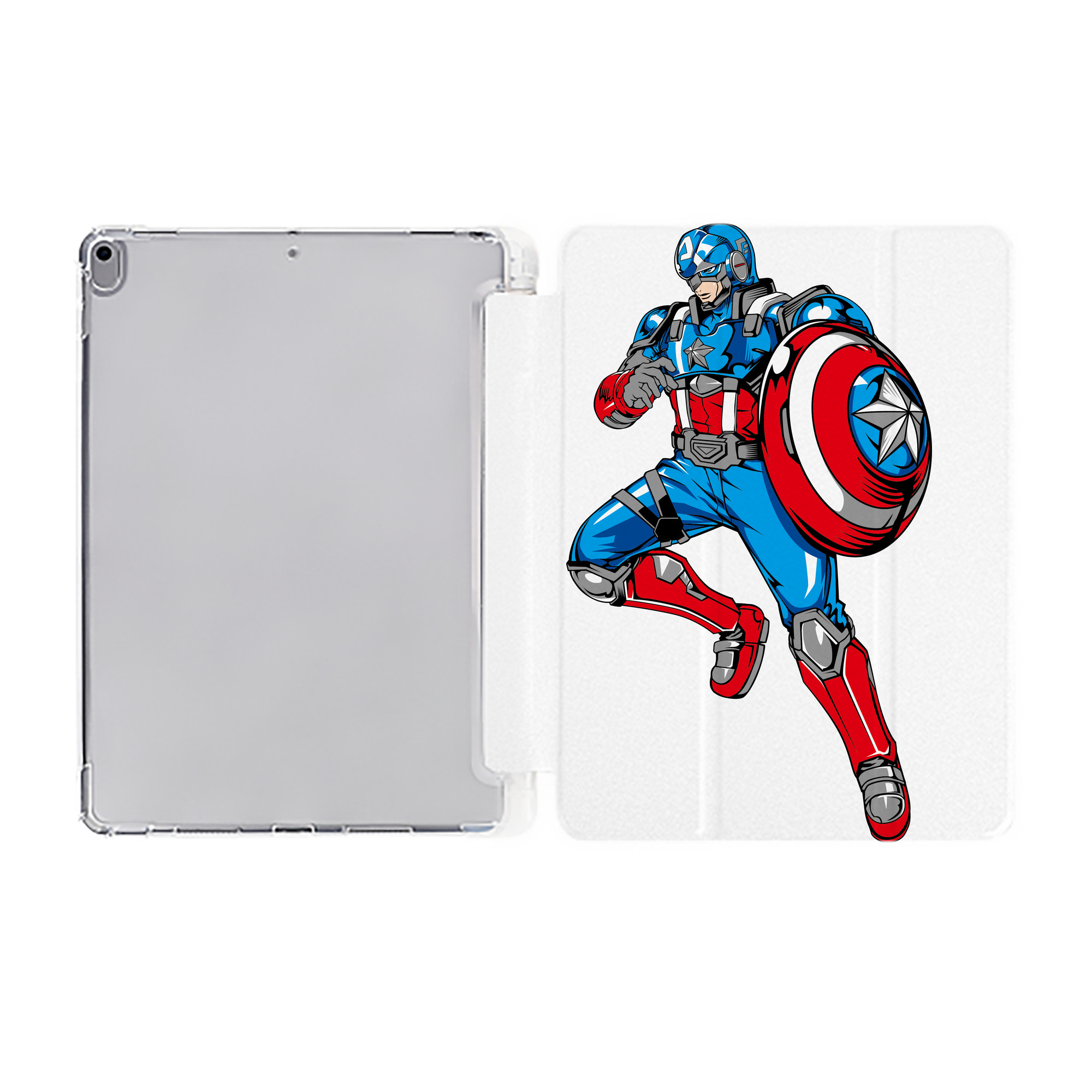 （画像用） アベンジャーズ The Avengers IPad ケース ペン収納付き 三つ折りスタンド PUレザー×シリコン 対応機種9.5/10.5/10.9インチ